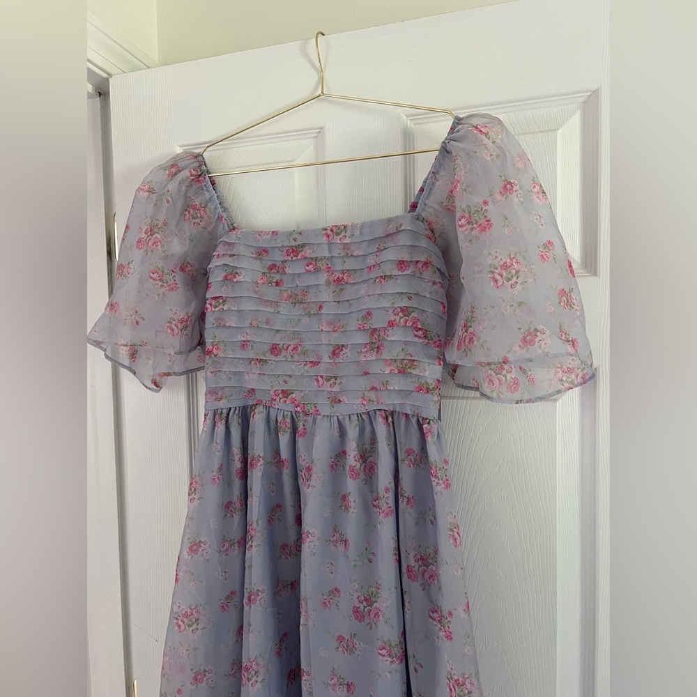 Abercrombie Emerson Angel Sleeve Floral Midi Dress Size Small - Picture 2 of 4